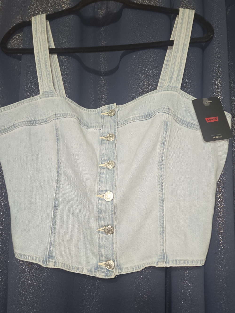 Levi's Light Blue Denim Button-Front Corset Tank